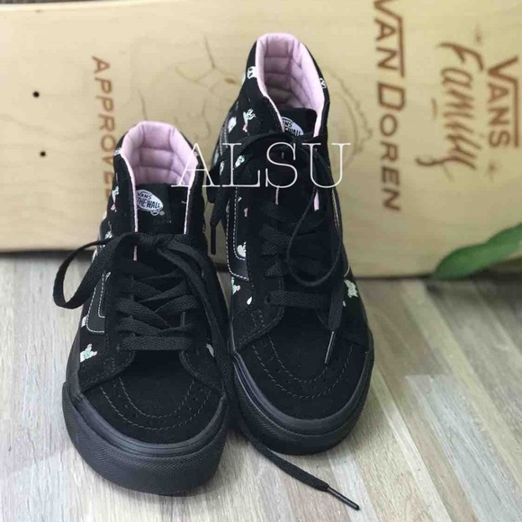 VANS 🔥SALE!🔥 SK8- Hi High Top Black Skull Kids AUTHENTIC 721454 - Picture 4 of 8